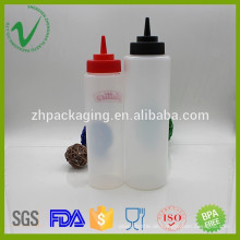 Kundenspezifische Volumen LDPE Zylinder Plastik Squeeze Sauce Flasche in China hergestellt